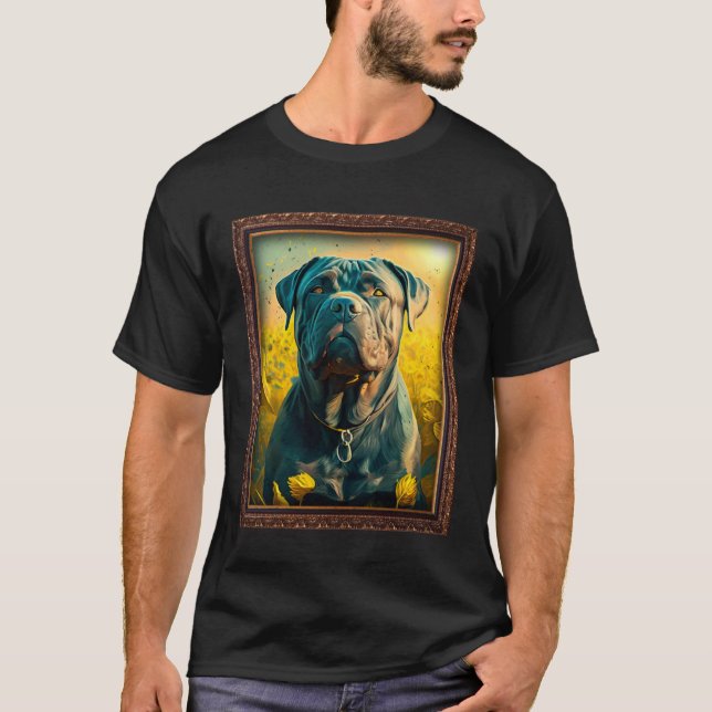 Cane Corso Painting Sunflower Flower Mum Women Flo T-Shirt (Front)