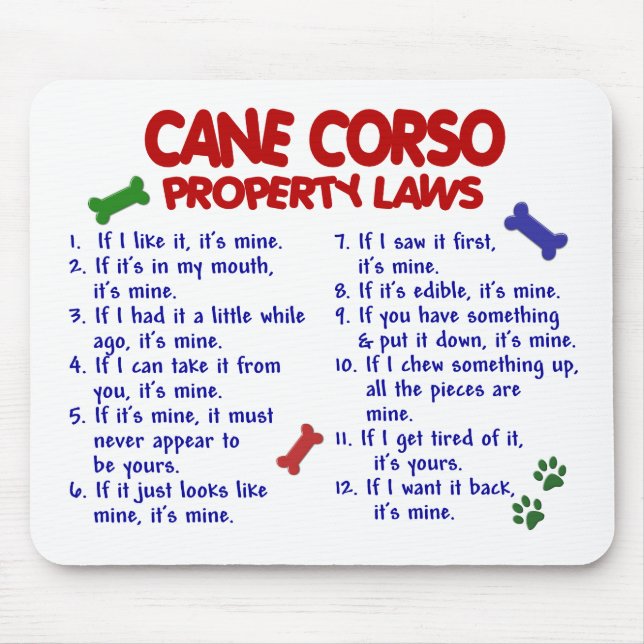 CANE CORSO Property Laws 2 Mouse Mat (Front)