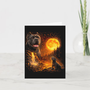 Cane corso puppy howling to protector under the card