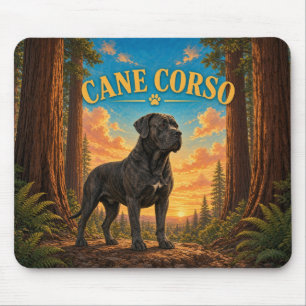 Cane Corso, Redwood Grove Vintage Watercolor Dog Mouse Mat