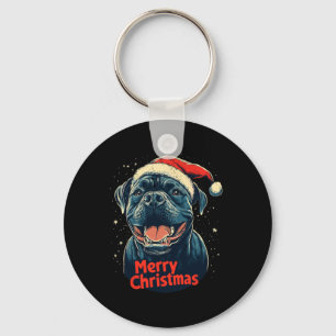 Cane Corso Santa Hat Merry Christmas Xmas Dog Love Key Ring