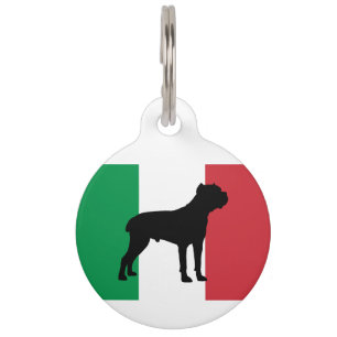 cane corso silhouette flag Italy.png Pet Tag