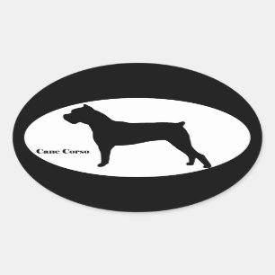 Cane Corso SIlhouette Oval Sticker