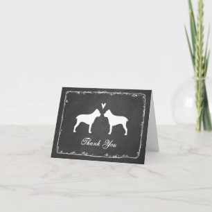Cane Corso Silhouettes Wedding Thank You Card
