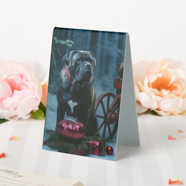 Cane Corso Snowy Sleigh Christmas Decor (In SItu (Wedding))