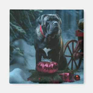 Cane Corso Snowy Sleigh Christmas Decor Magnet