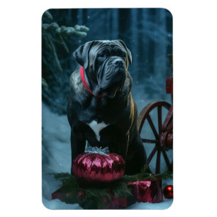 Cane Corso Snowy Sleigh Christmas Decor Magnet