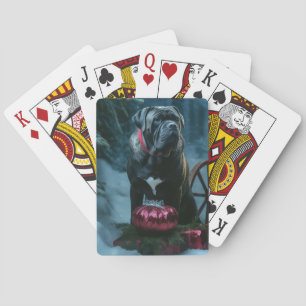 Cane Corso Snowy Sleigh Christmas Decor Playing Cards