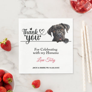 Cane Corso Thank You Wedding Reception Napkin