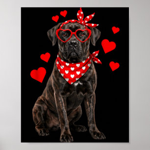 Cane Corso Valentines Day Dog Lover Heart Poster