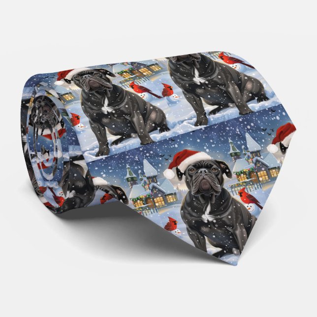 Cane Corso Winter Wonderland Christmas Joy  Tie (Rolled)