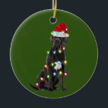 Cane corso With Christmas Scafts Santa Hat Ceramic Tree Decoration<br><div class="desc">Cane corso With Christmas Scafts Santa Hat</div>