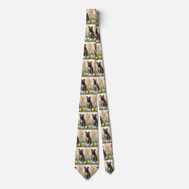 Cane Corso with Easter Eggs Holiday Tie (Front)