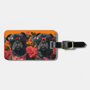 Cane Corso With Heart Roses Valentine's Day Luggage Tag