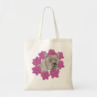 Cane Corso with Pink Florals Tote Bag