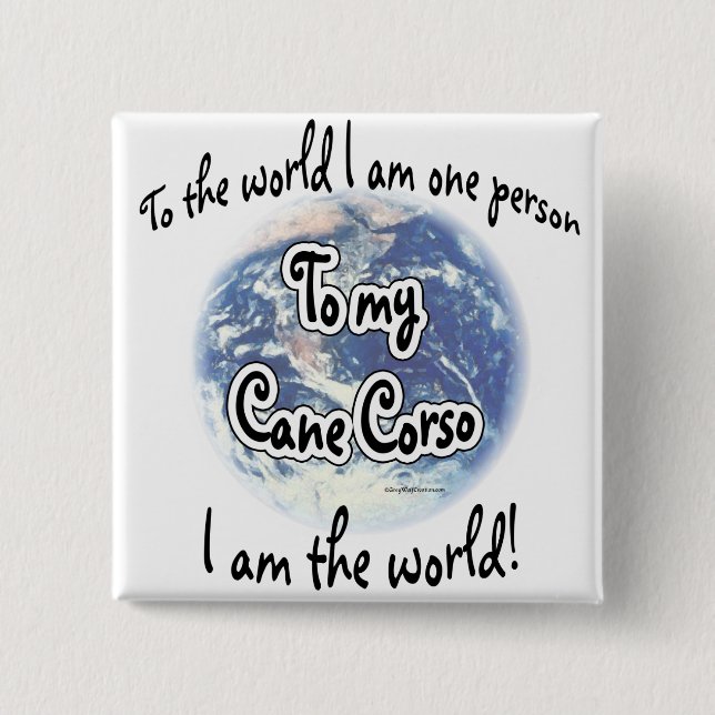 Cane Corso World 2 15 Cm Square Badge (Front)