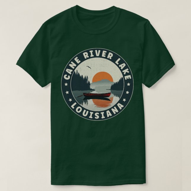Cane River Lake Louisiana Sunset TShirt (Design Front)