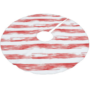 Cane White Red Stripes Christmas Brushed Polyester Tree Skirt