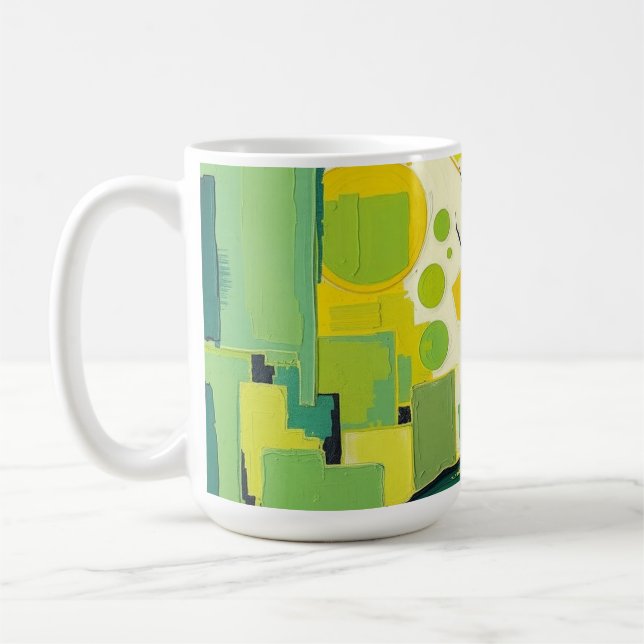 Cane with green landscape coffee mug (Left)