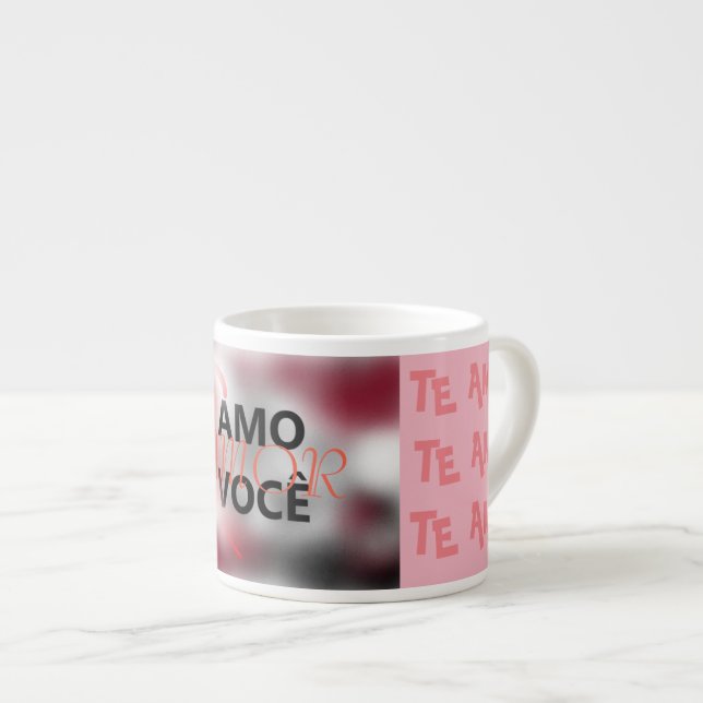 Caneca expresso: AMOR AMO VOCÊ Espresso Cup (Front Right)