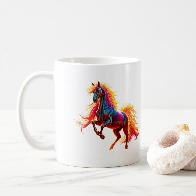 Caneca Rainbow Horse Coffee Mug (With Donut)