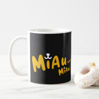 Caneca with Cat's Escape - Black and Yellow Coffee Mug