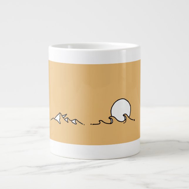 Canecas Specialty art  minimalist sea summer Large Coffee Mug (Front)