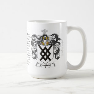 Canfield, the Origin, the Meaning and the Crest Coffee Mug