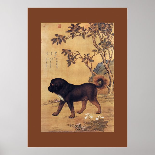 Cangni 苍猊 ~ Tibetan Mastiff ~ Giuseppe Castiglione Poster (Front)