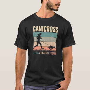 Canicross 6 Legs 2 Hearts 1 Team Dog Running Pun T-Shirt