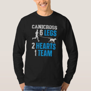 Canicross 6 Legs 2 Hearts 1 Team Dog Running Sport T-Shirt