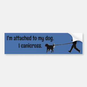 Canicross - Attached to My Dog Bumper Sticker
