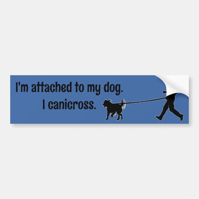 Canicross - Attached to My Dog Bumper Sticker (Front)