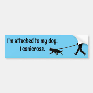Canicross - Attached to My Dog GSD Bumper Sticker