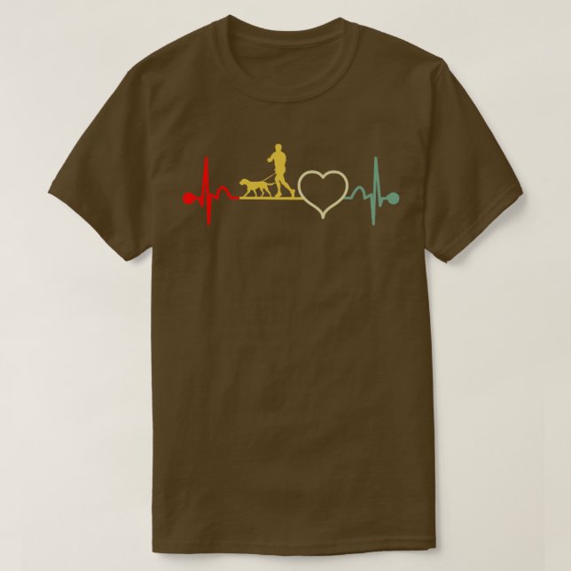 Canicross Dog Runner Sport Running with Heartbeat  T-Shirt (Design Front)