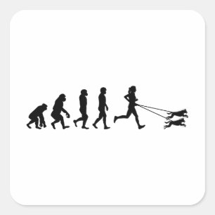 Canicross Trail Running Runner Dog Sport Evolution Square Sticker