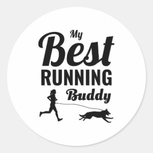 Canicross Trail Running Runner Dog Sport Outdoor Classic Round Sticker