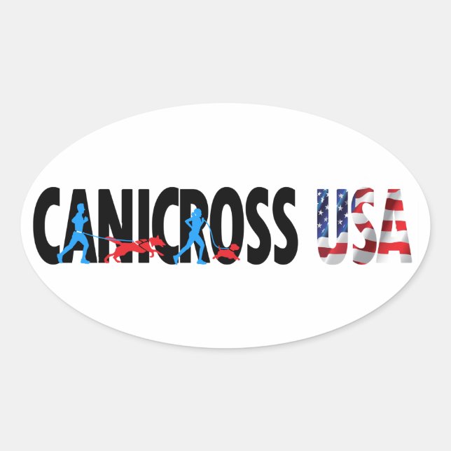 Canicross USA Oval Sticker (Front)
