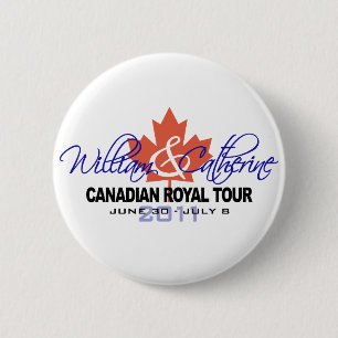 Canidian Royal Tour - William & Kate 2011 6 Cm Round Badge