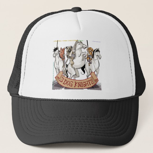 Canine Chivalry Funny Cartoon Trucker Hat (Front)