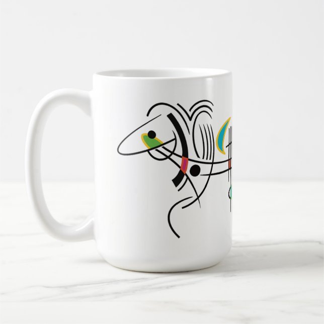 Canine Dog Abstract Modern Retro Art Mug (Left)