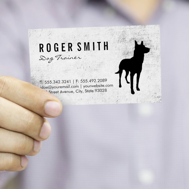 Canine Dog Training Grungy Background Business Card (Creator Uploaded)