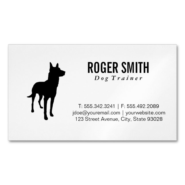 Canine | Dog Training Magnetic Business Card (Front)