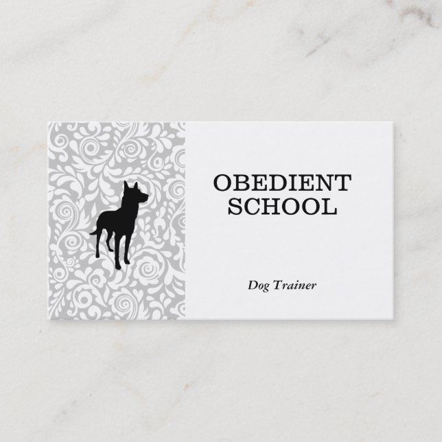 Canine Dog Training Obedient School Business Card (Front)
