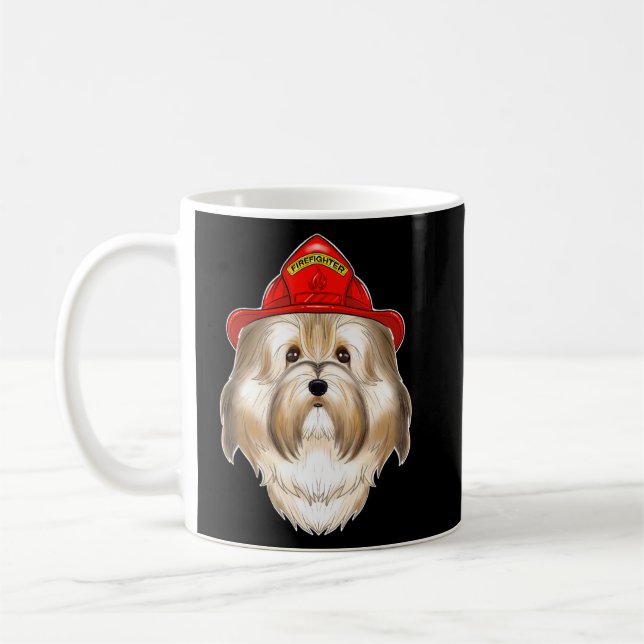 Canine Handler I Fireman Dog I Firefighter Havanes Coffee Mug (Left)