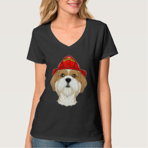 Canine Handler I Fireman Dog I Firefighter Shih Tz T-Shirt