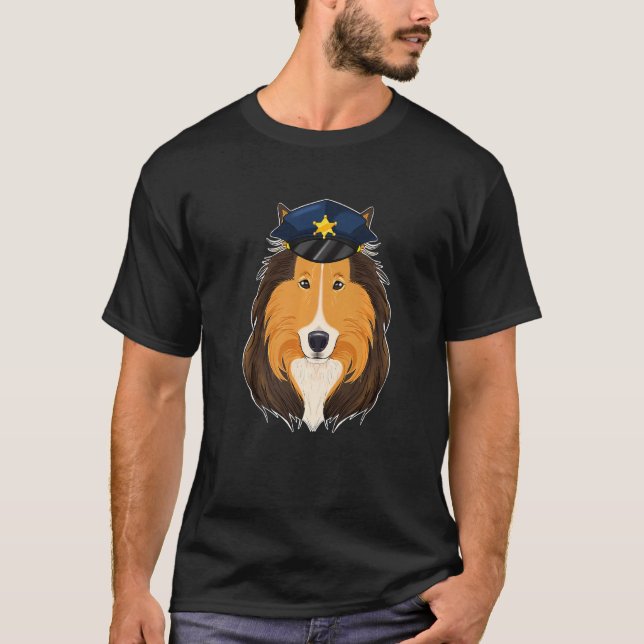Canine Handler I Police Dog I Police Collie T-Shirt (Front)