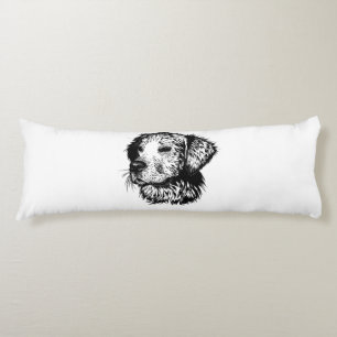 Canine Head Sketch  Body Cushion