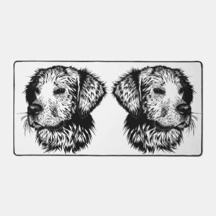 Canine Head Sketch  Desk Mat