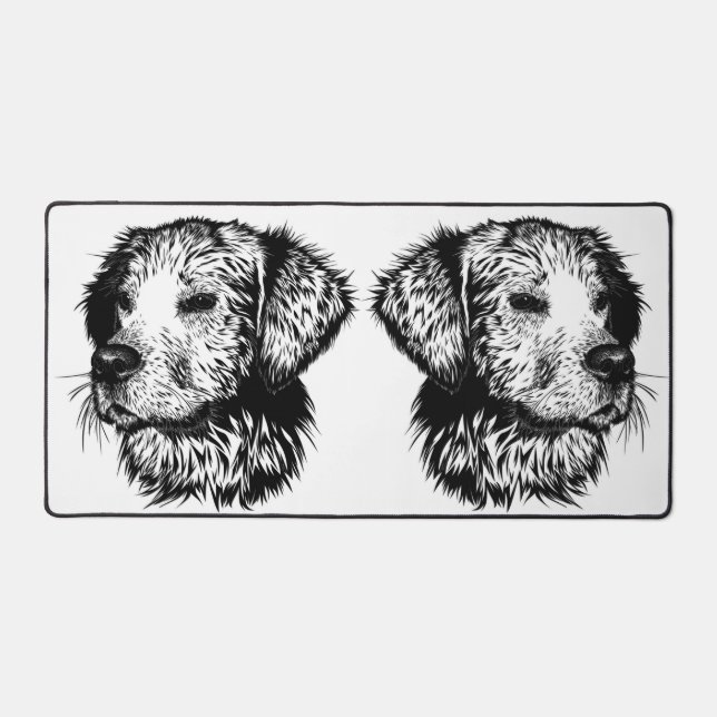 Canine Head Sketch  Desk Mat (Front)